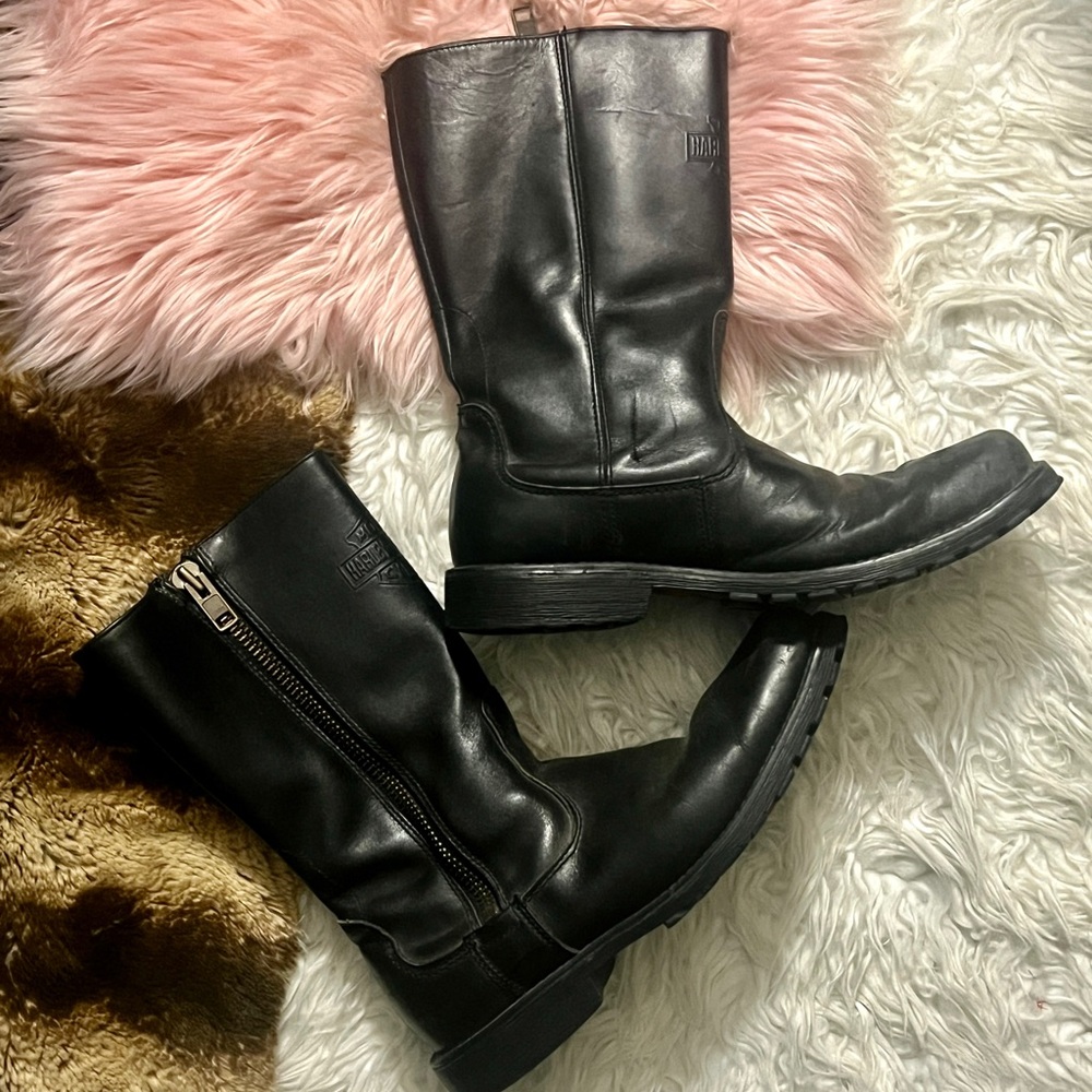 HARLEY-DAVIDSON Square Toe Calf Height Inside Zip Men’s Motorcycle Boots! Sz ??